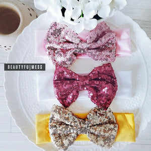Sequinned Bow (7 colours)